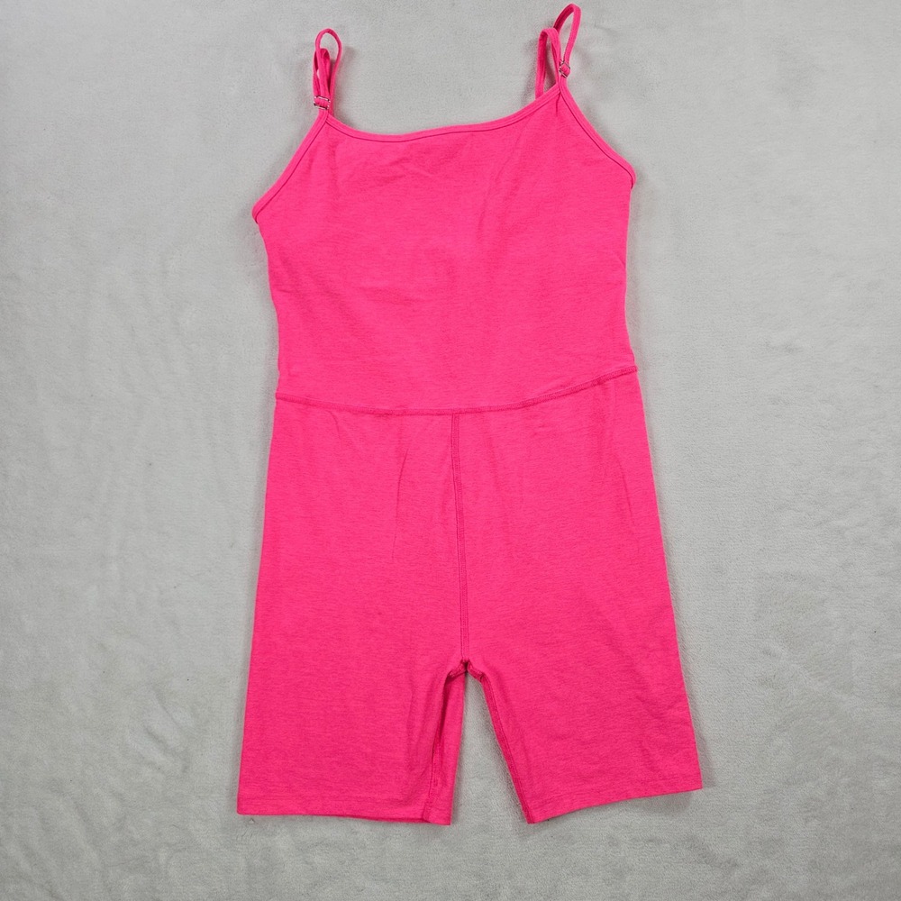Beyond Yoga Romper Womens XL Pink Excellent Biker Short Bodysuit SD6188